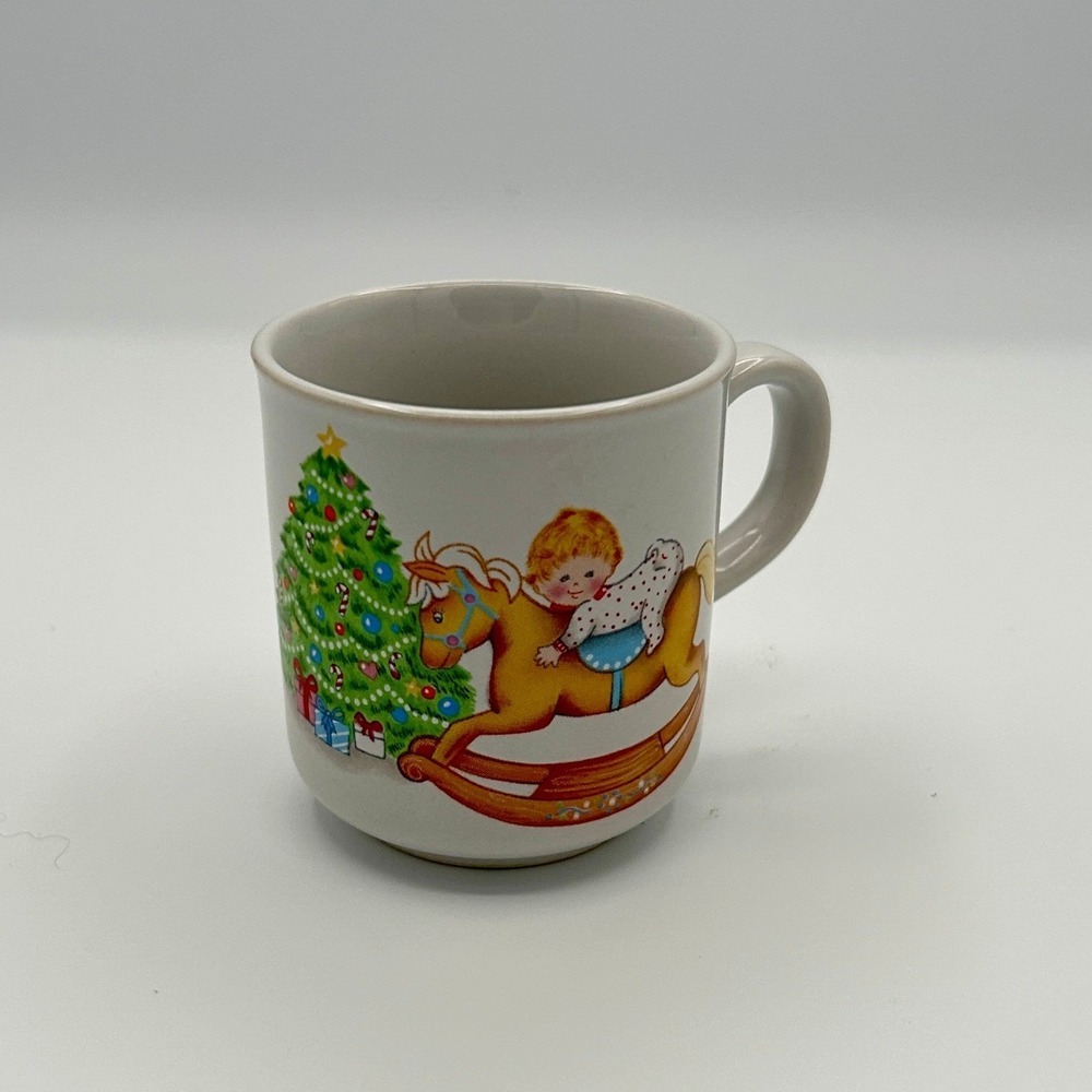 1980s Russ Berrie Baby's First Christmas Mug Unisex  White